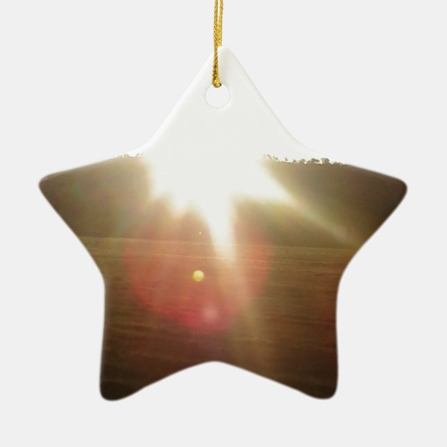 Golden Sunset Ceramic Ornament (Front)
