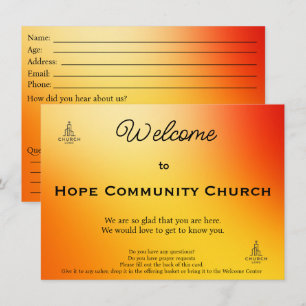 Golden Sunset Church Connection Card