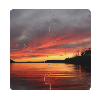 Golden Sunset Coaster Puzzle Drink Coaster Puzzle