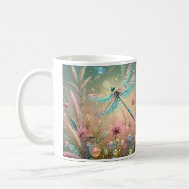 Golden Sunset Dragonfly Coffee Mug (Left)