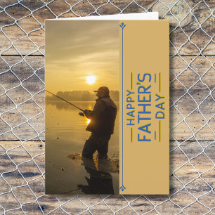 Golden Sunset Fishing Father's Day Holiday Card