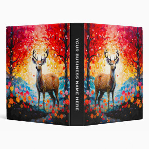 Golden Sunset Floral Fall Forest Deer Binder
