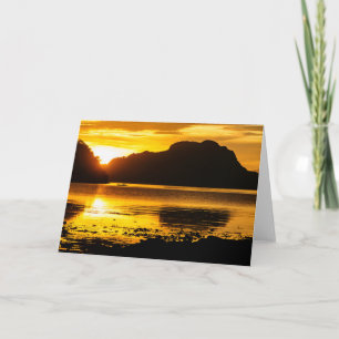 Golden Sunset Over Bay Card