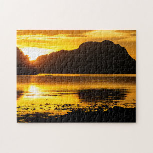 Golden Sunset Over Bay Jigsaw Puzzle