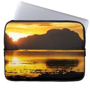 Golden Sunset Over Bay Laptop Sleeve