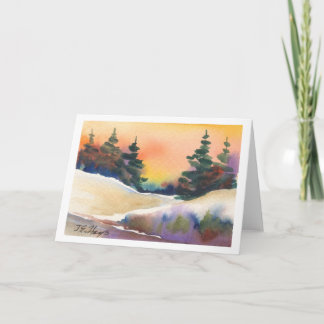 Golden Sunset Pines Card