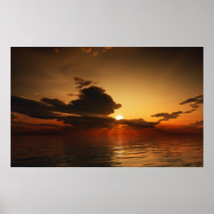 golden sunset poster
