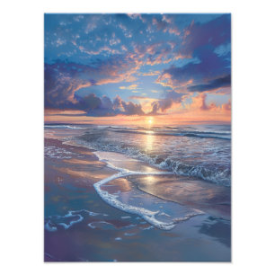 Golden Sunset Serenity – Tranquil Beach Wall Art