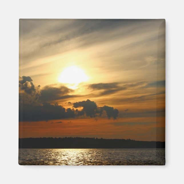 Golden Sunset square magnet (Front)