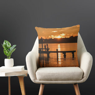 Golden Sunset Throw Pillow