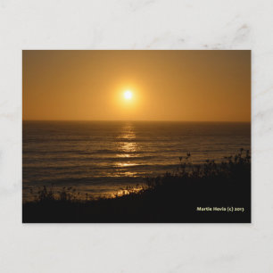 Golden Sunset V   Blue Beach Song™ Postcard