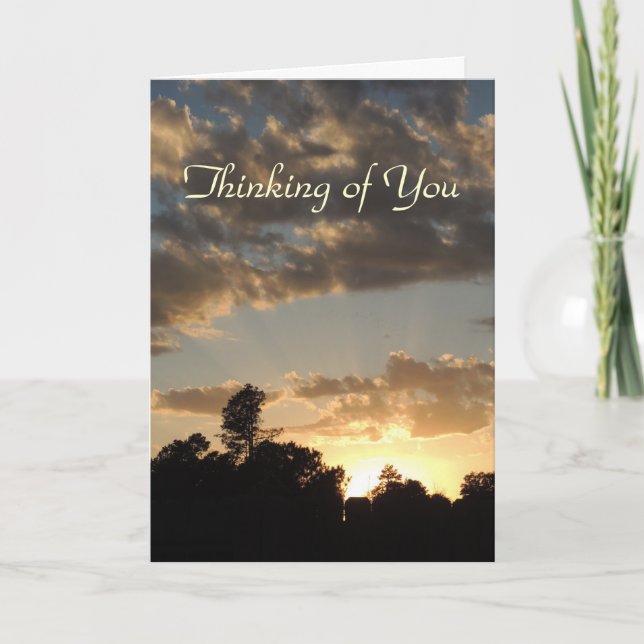Golden Sunset with God Rays - Thinking of You Card (Front)