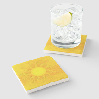 Golden Sunshine Stone Coaster
