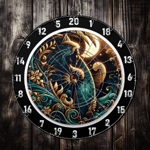 Golden Surfer Sunset Glow Art Piece Dartboard