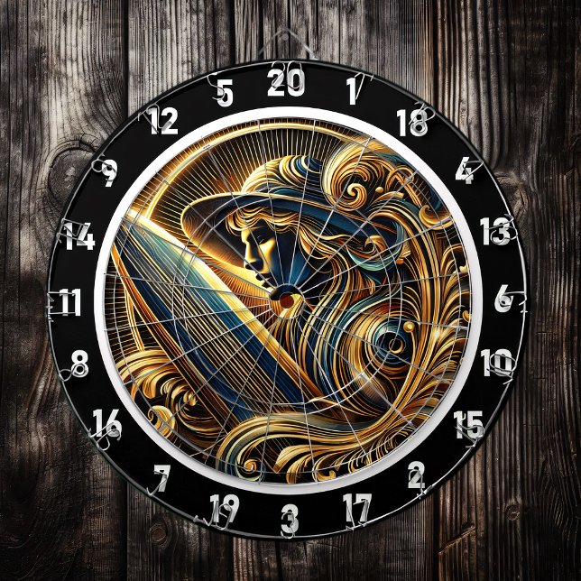 Golden Surfer Sunset Glow Artwork Dartboard (Creator Uploaded)