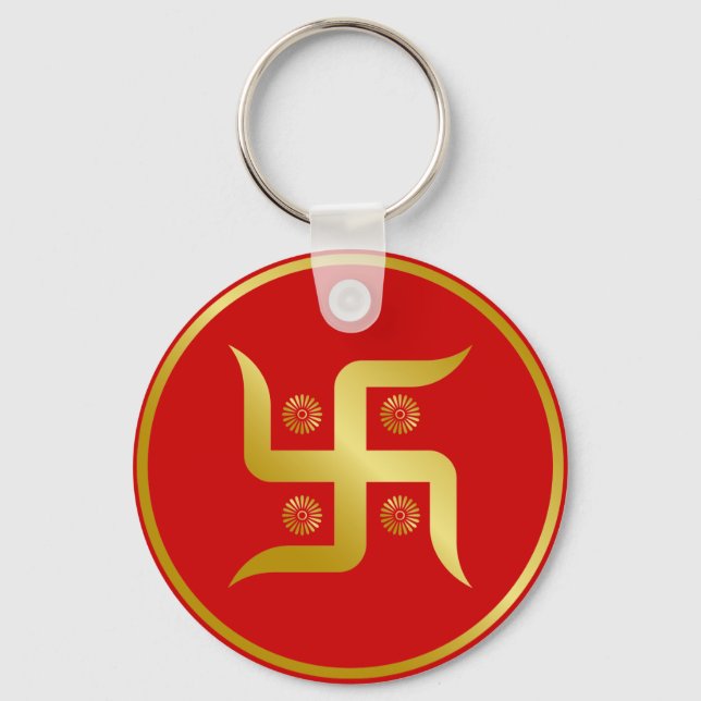 Golden Swastika Keychain (Front)