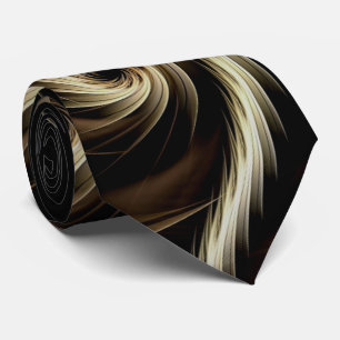 Golden Swirl Across Black Tie