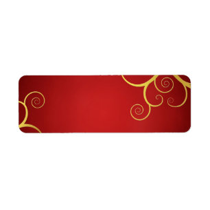 Golden swirls on deep red