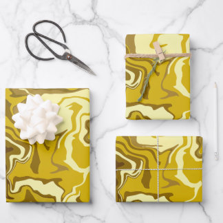 Golden Swirls Wrapping Paper Sheet
