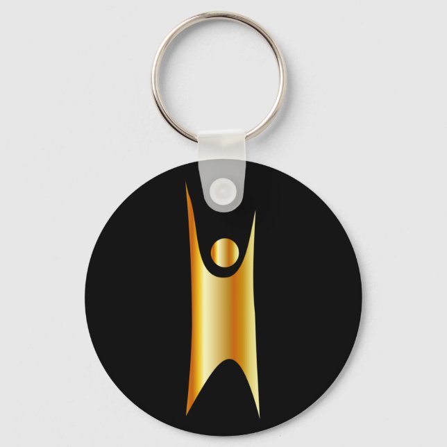 Golden symbol of Humanism Keychain (Front)