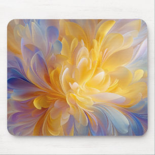 Golden Symphony of Blooming Abstract Petals Mouse Pad