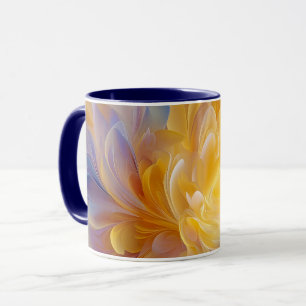 Golden Symphony of Blooming Abstract Petals Mug