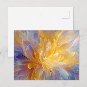 Golden Symphony of Blooming Abstract Petals Postcard