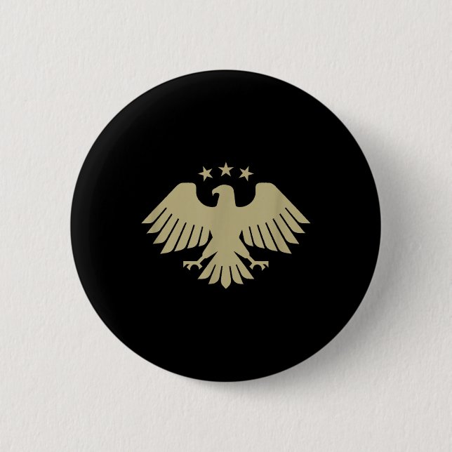 Golden Syrian Eagle – National Emblem  2 Inch Round Button (Front)