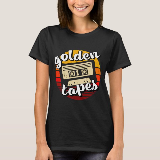Golden Tapes – Retro Cassette Music T-Shirt (Front)