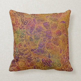 Golden Tapestry Throw Pillow