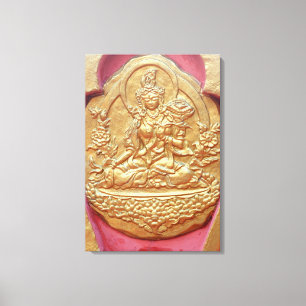 golden tara buddhist statue wrapped canvas