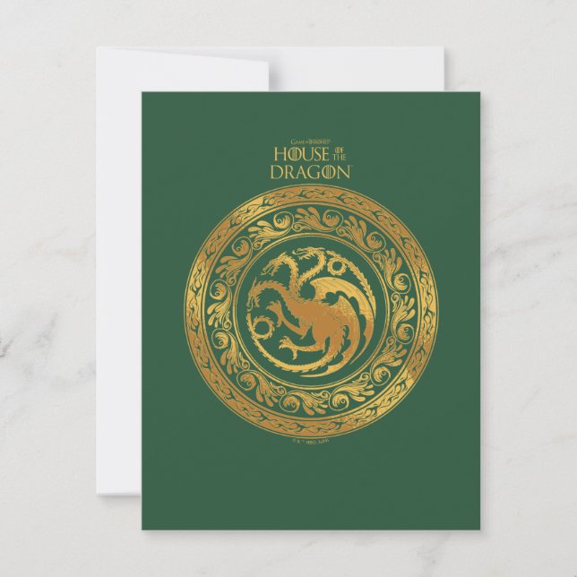 Golden Targaryen Crest Card (Front)