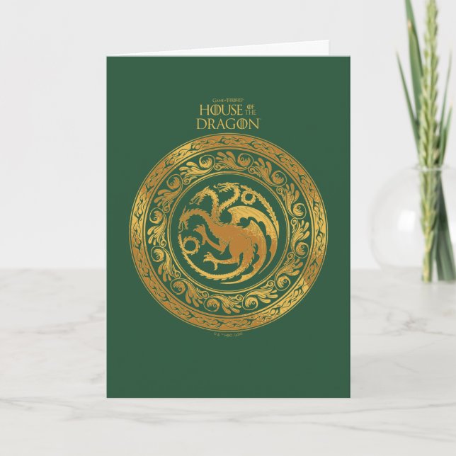 Golden Targaryen Crest Card (Front)