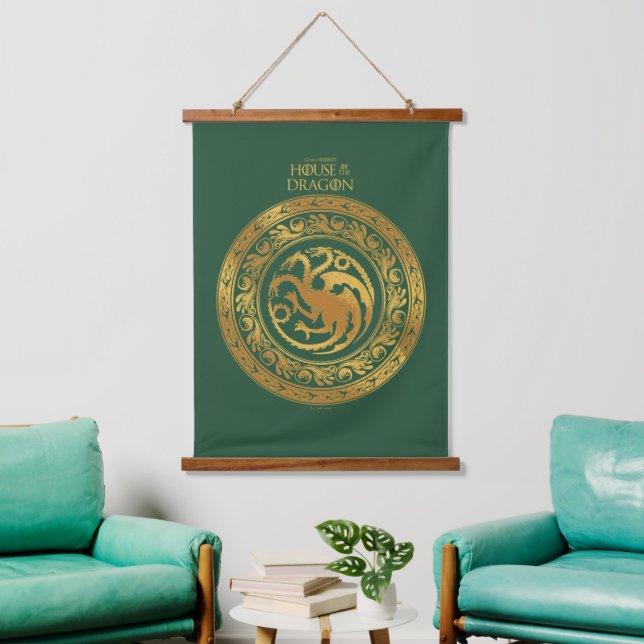Golden Targaryen Crest Hanging Tapestry (Living Room)