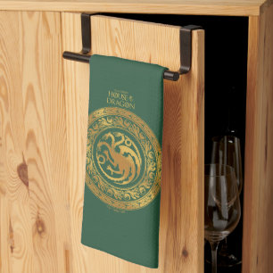 Golden Targaryen Crest Kitchen Towel