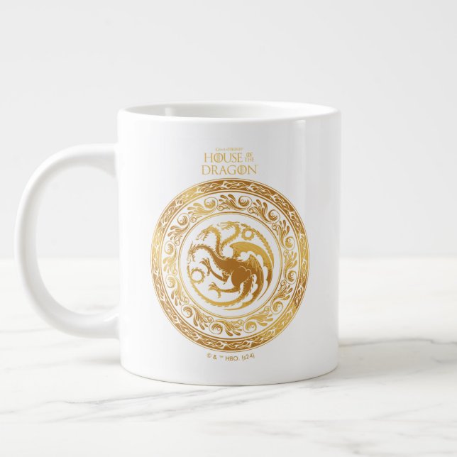 Golden Targaryen Crest Large Coffee Mug (Left)