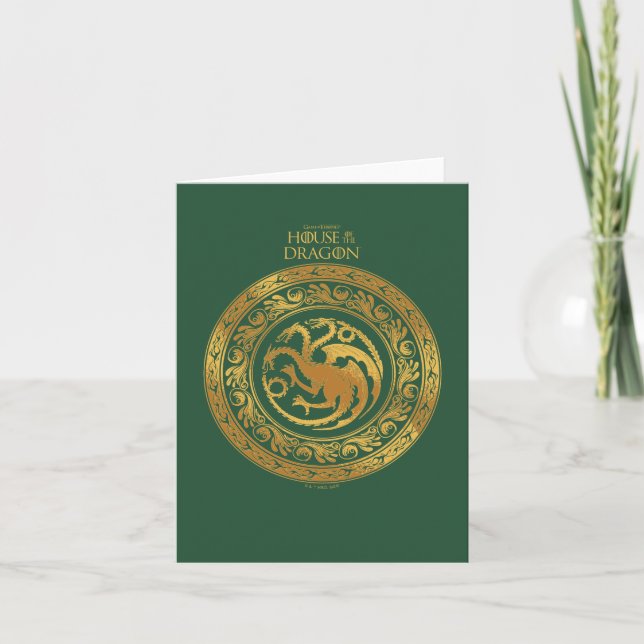 Golden Targaryen Crest Note Card (Front)