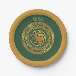 Golden Targaryen Crest Paper Plate