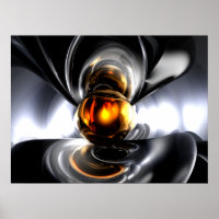 Golden Tears Abstract Poster