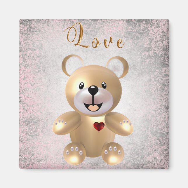 Golden Teddy Bear 3 Magnet (Front)