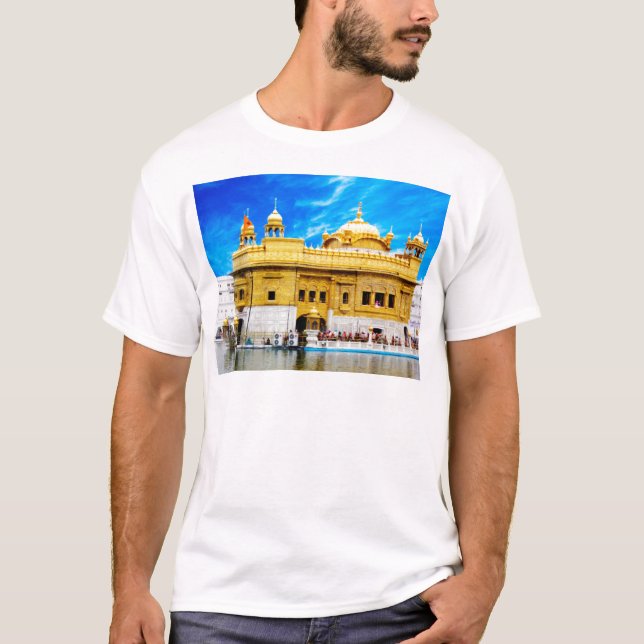 GOLDEN TEMPLE BLUE SKY BACKGROUND AMRITSAR T-Shirt (Front)