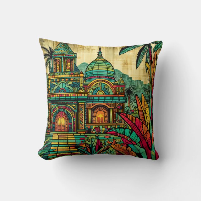 golden temple throw pillow (Front)