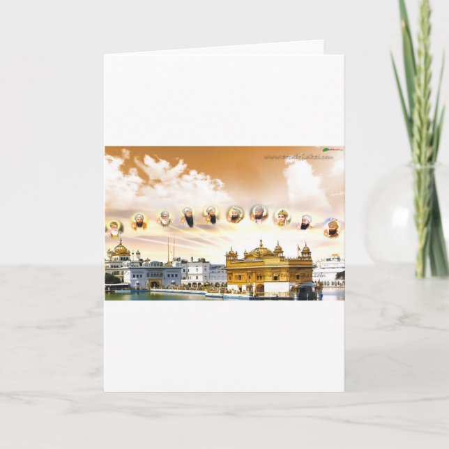 GOLDEN TEMPLE WITH THE SIKH GURUS CARD (Front)