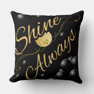 Golden Text Solar System Design Throw Pillow