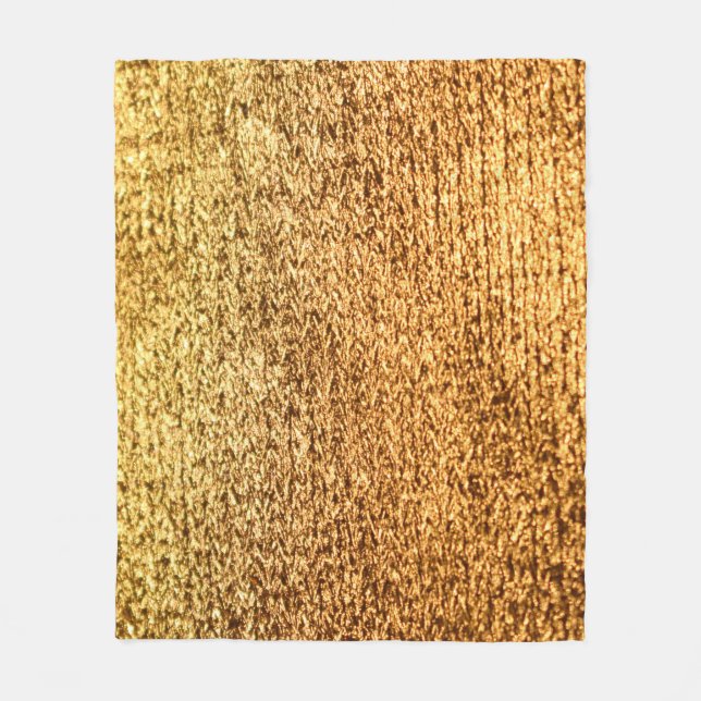 Golden textile: glamourous macro background. fleece blanket (Front)