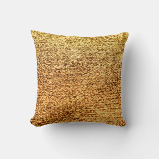 Golden textile: glamourous macro background. throw pillow