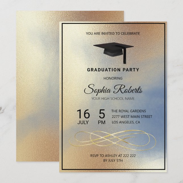 Golden Texture  Invitation (Front/Back)
