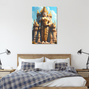 Golden Thai Temple Guardian Canvas Print