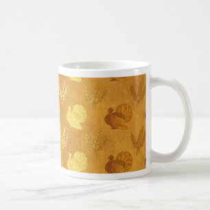 Golden Thanksgiving with Turkey Coffee Mug