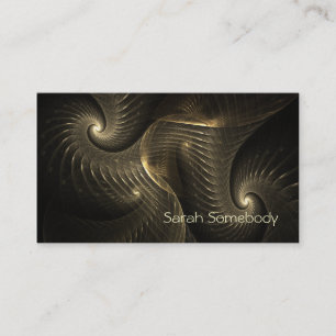 Golden Thread Spiral Fractal Art Business Card